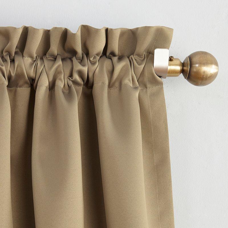 54"x95" Sun Zero Room Darkening Seymour Rod Pocket Curtain Panel Taupe: Energy Efficient, Noise Reduction, Thermal Insulated