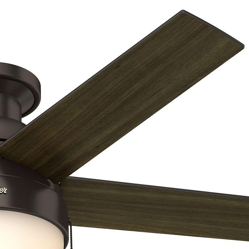 46" Anslee 5 - Blade LED Flush Mount Ceiling Fan with Pull Chain and Light Kit Included