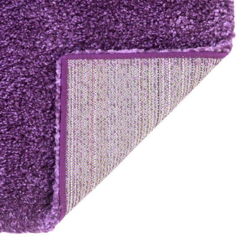 Plush Violet Shag 5' x 7' Rectangular Easy-Care Area Rug