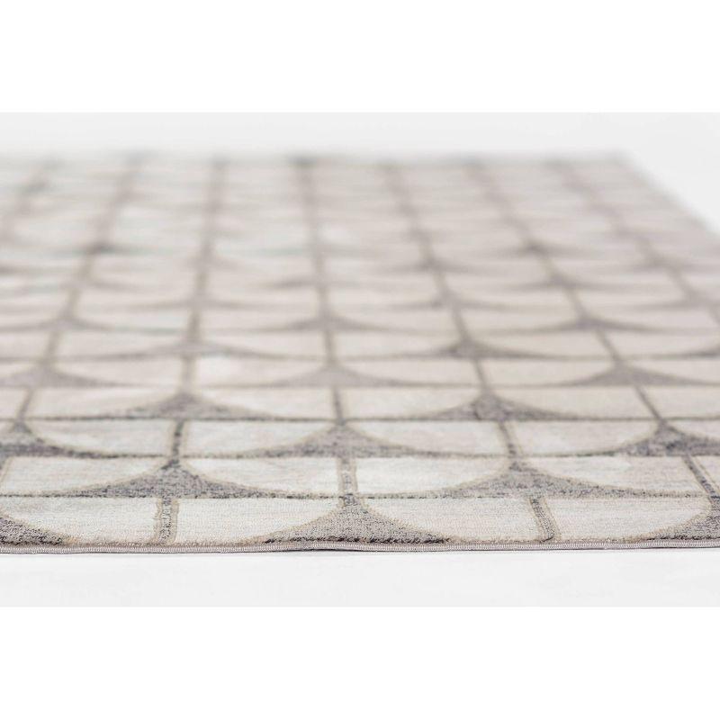 Momeni 5'1"x7'7" Edition Geometric Machine Loomed Area Rug Charcoal Gray: Indoor Low Pile Polyester Rectangle Rug