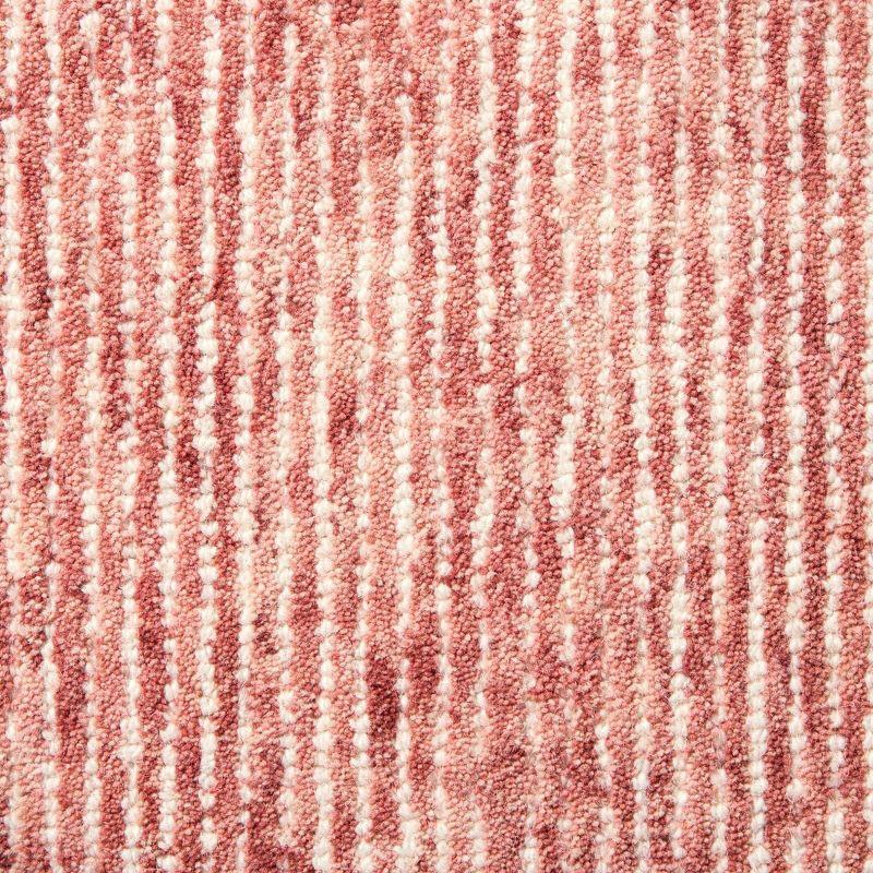 Town & Country Luxe Rita Ribbed Textured Hand Tufted 100% Wool Area Rug, Red/Ivory, 5"x7"