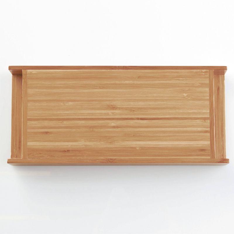 iDESIGN Formbu Bamboo Vanity Storage Tray Organizer Natural Wood