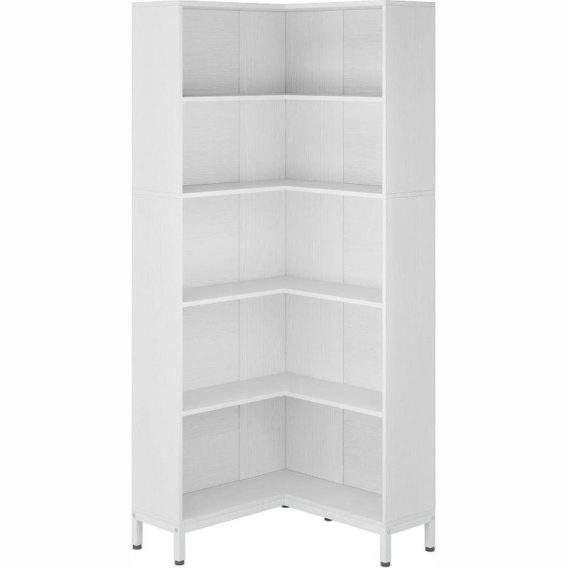 Tribesigns 71 inches Corner Bookcase, 6-Tiers L-Shaped Bookshelf, Wooden Freestanding Storage Display Rack, White