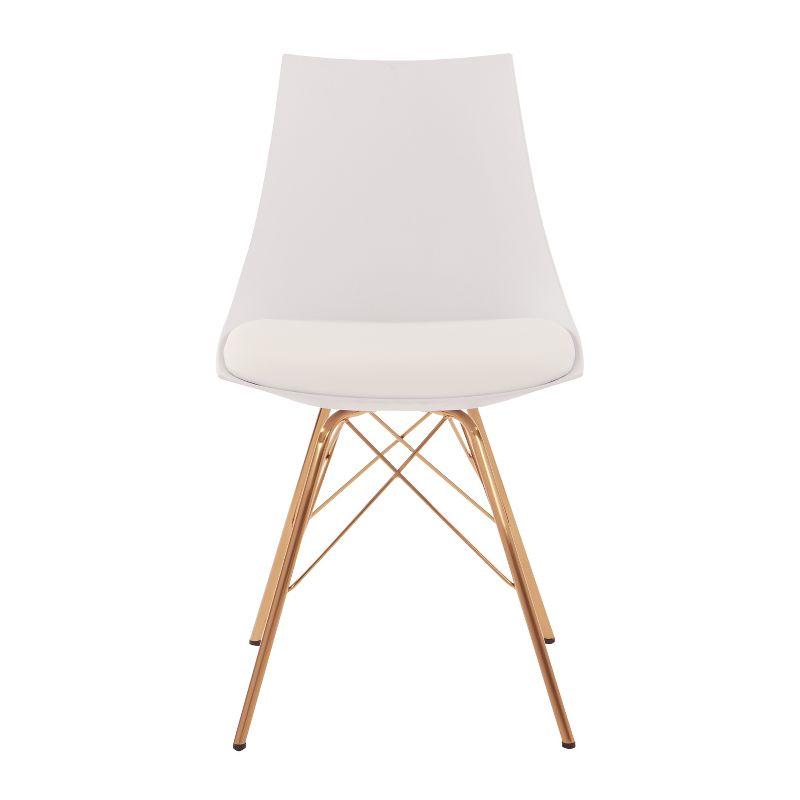 OSP Home Furnishings Oakley Chair White : Polyurethane Upholstery, Metal Legs, Armless Design, 200 lbs Capacity