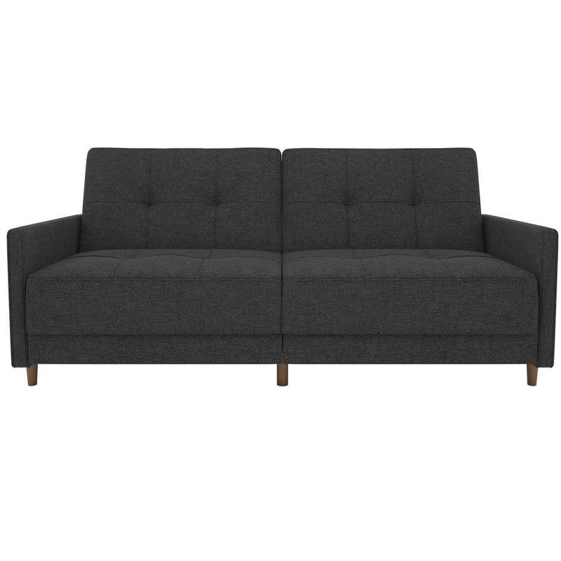 Andora Gray Linen Tufted Twin Sleeper Sofa with Wood Legs