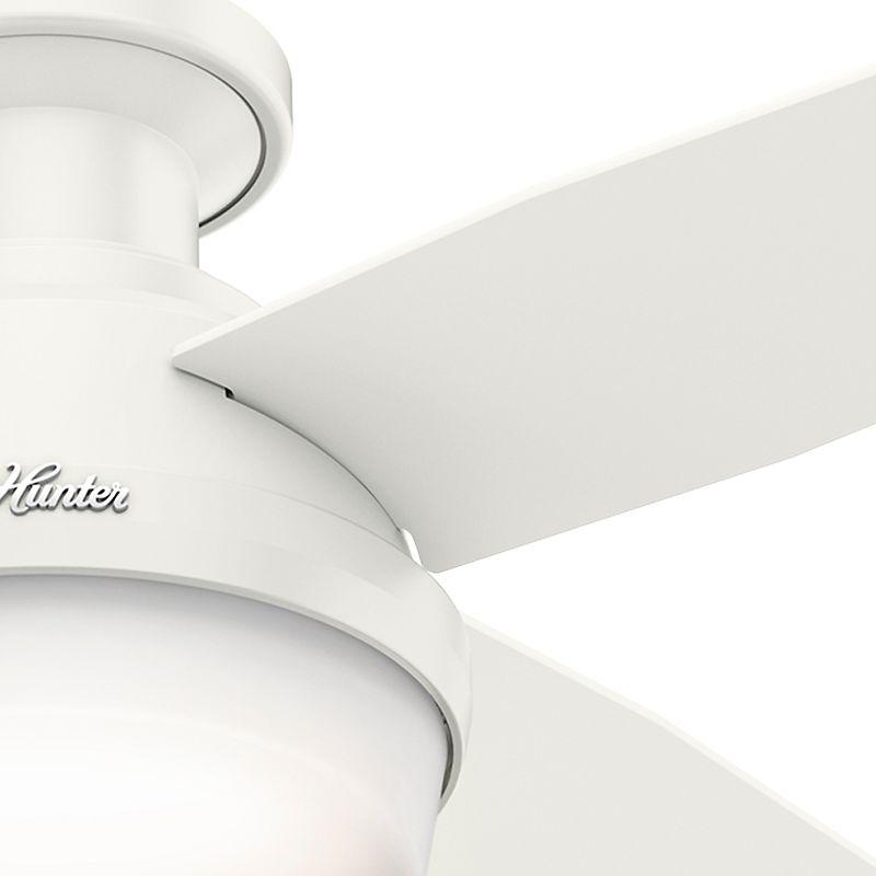 Dempsey Low Profile 44" 4 - Blade Indoor Flush Mount Small Room Ceiling Fan with Lights and Remote