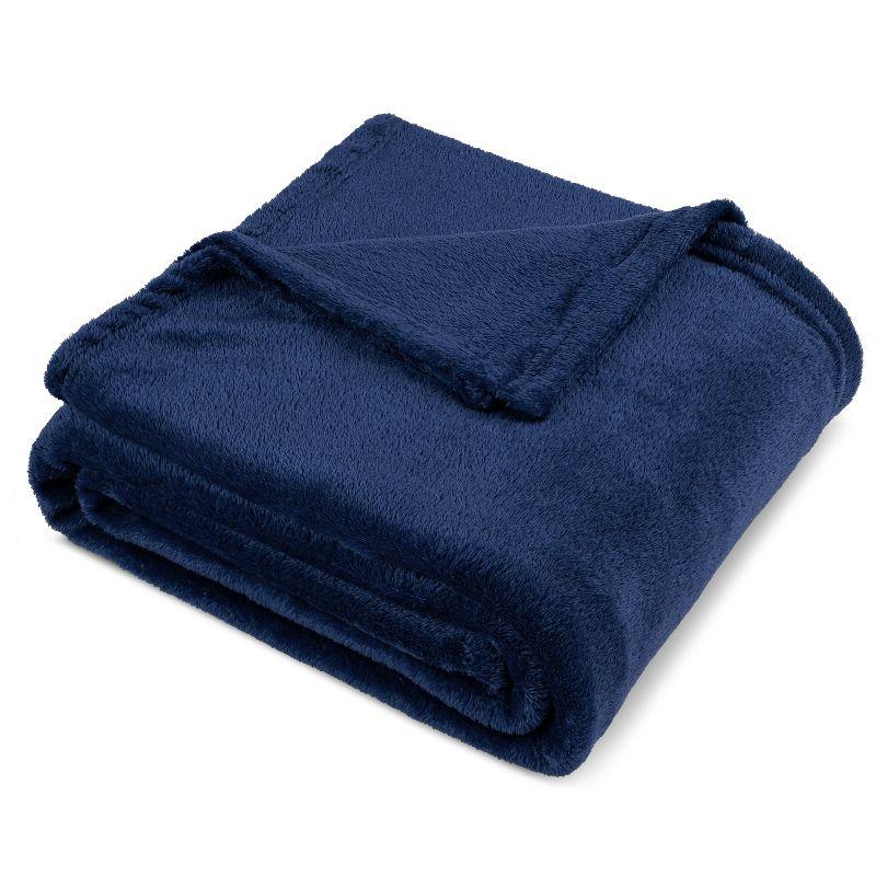 PAVILIA Luxury Fleece Blanket Throw for Bed, Soft Lightweight Plush Flannel Blanket for Sofa Couch