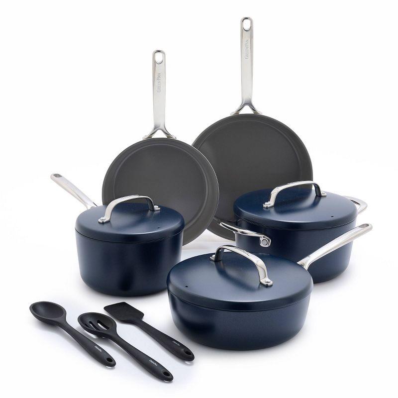 Oxford Blue Aluminum Nonstick 14-Piece Cookware Set