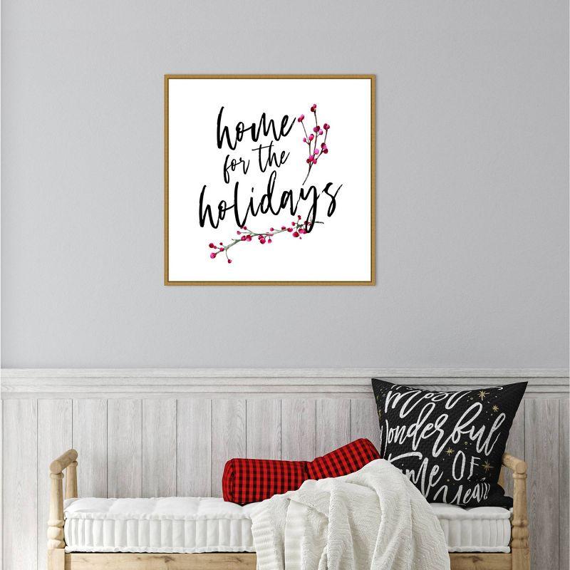 22" x 22" Gold Framed Holiday Canvas Print