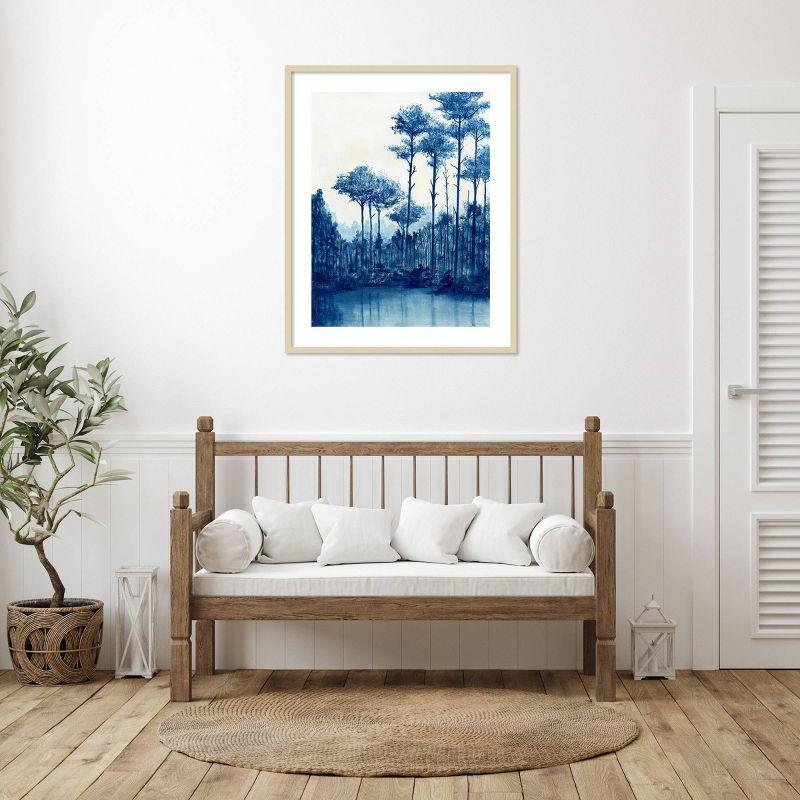 Liberty Blue Landscape I Framed Graphic Art Print in Natural Wood