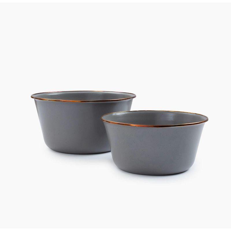 Barebones  Enamel Mixing Bowl Set, Slate Gray