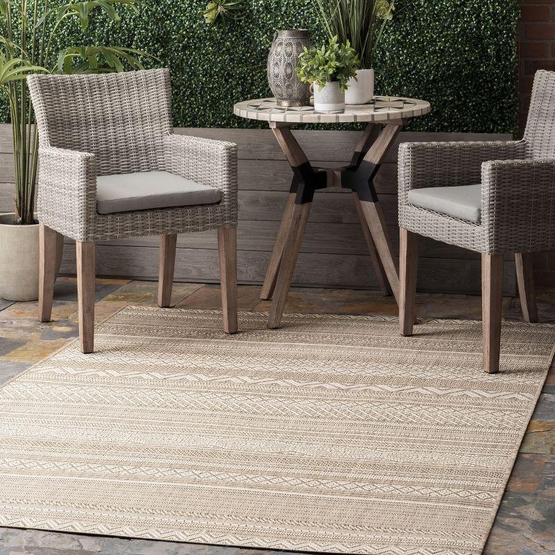 Reversible Erlinda 8' Square Beige Synthetic Area Rug