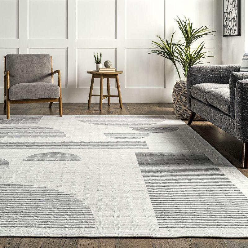 Nuloom Fae Geometric Shapes Pet Friendly Machine Washable Area Rug, 8' x 10', Ivory