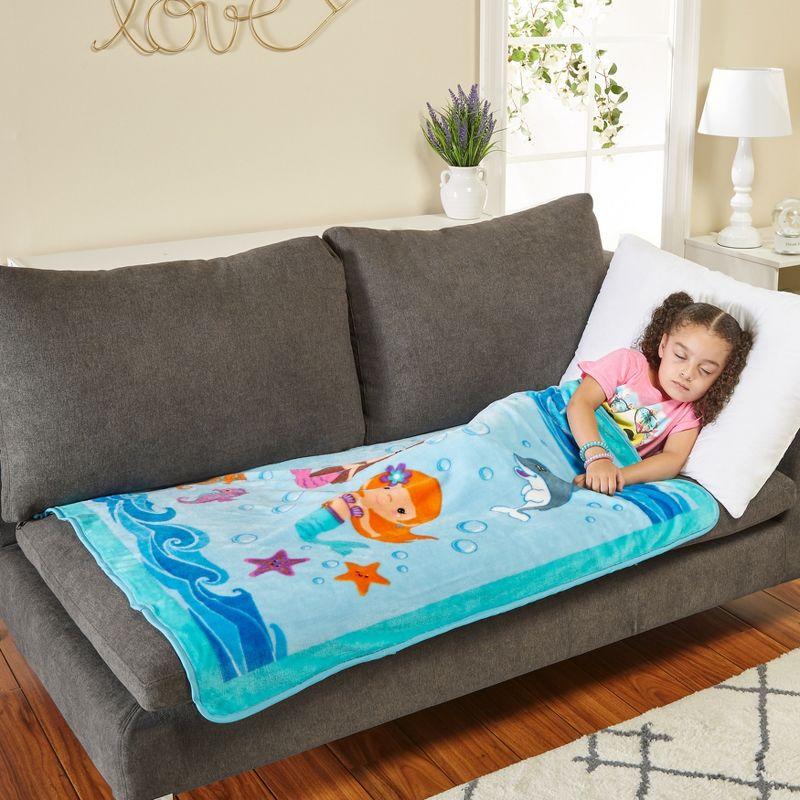 Everyday Kids Toddler Throw Blanket - 30" by 40" - Mermaids Undersea Adventure - Super Soft, Plush, Warm and Comfortable