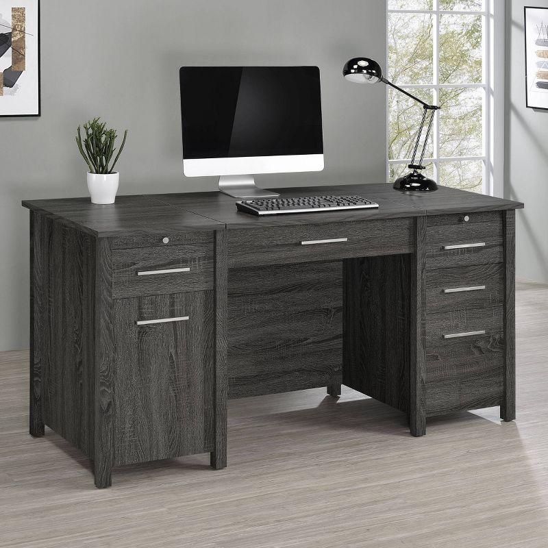 Dylan 4 Drawer Standing Office Desk with Cabinet - Coaster