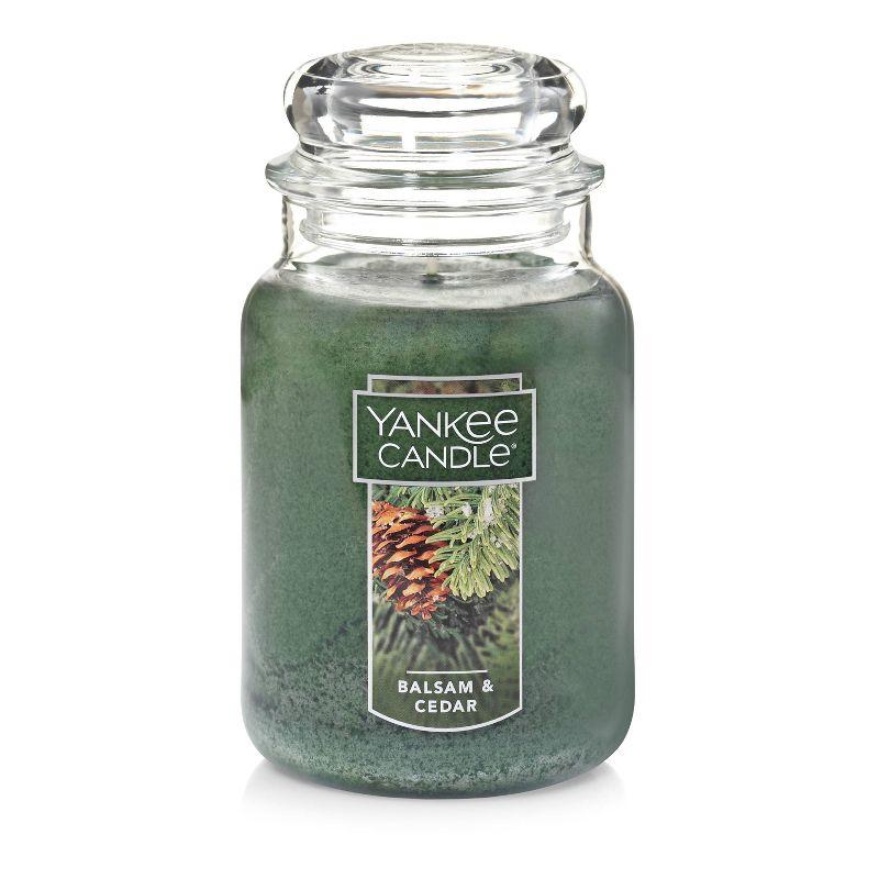 22oz Green Balsam & Cedar Scented Jar Candle