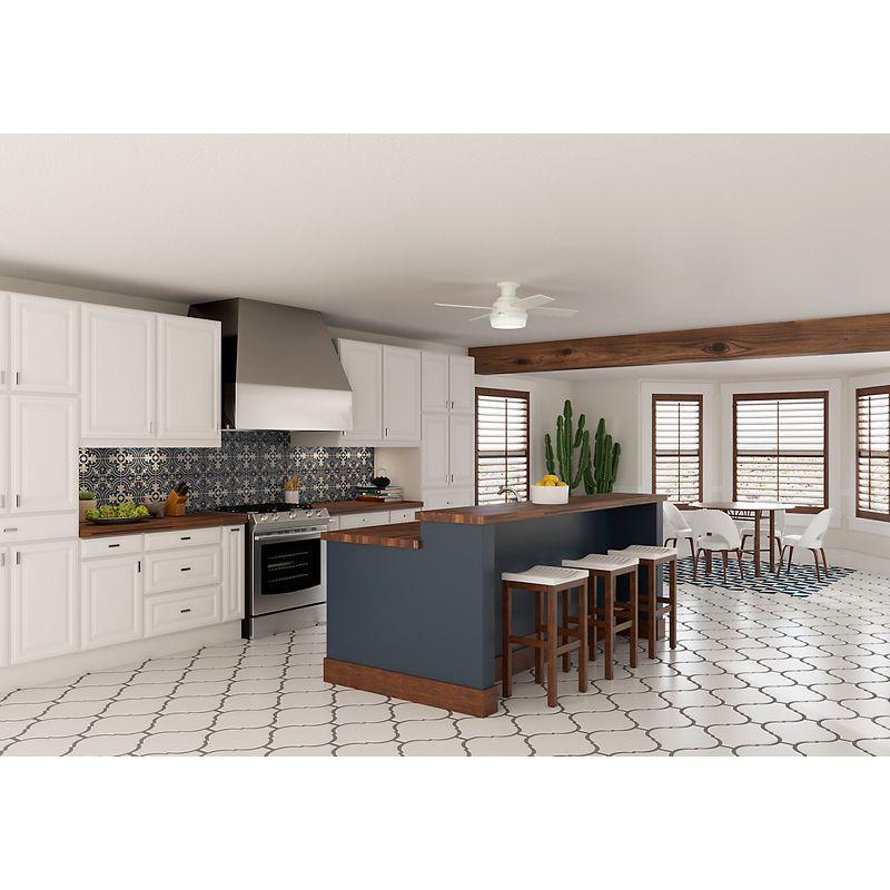 Dempsey Low Profile 44" 4 - Blade Indoor Flush Mount Small Room Ceiling Fan with Lights and Remote