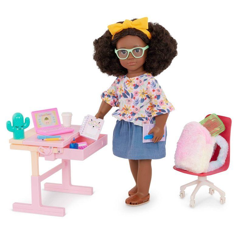 Our Generation School Dreams Modern Desk with Tilt Top Accessory Set for 18" Dolls