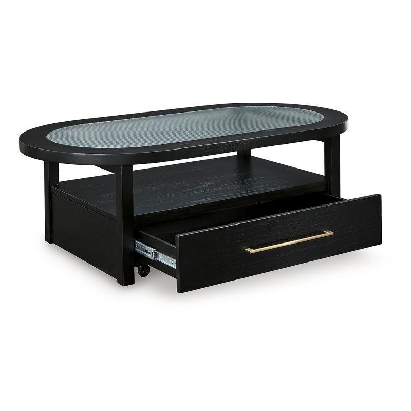 Signature Design by Ashley Winbardi Coffee Glass Tabletop Table, Black