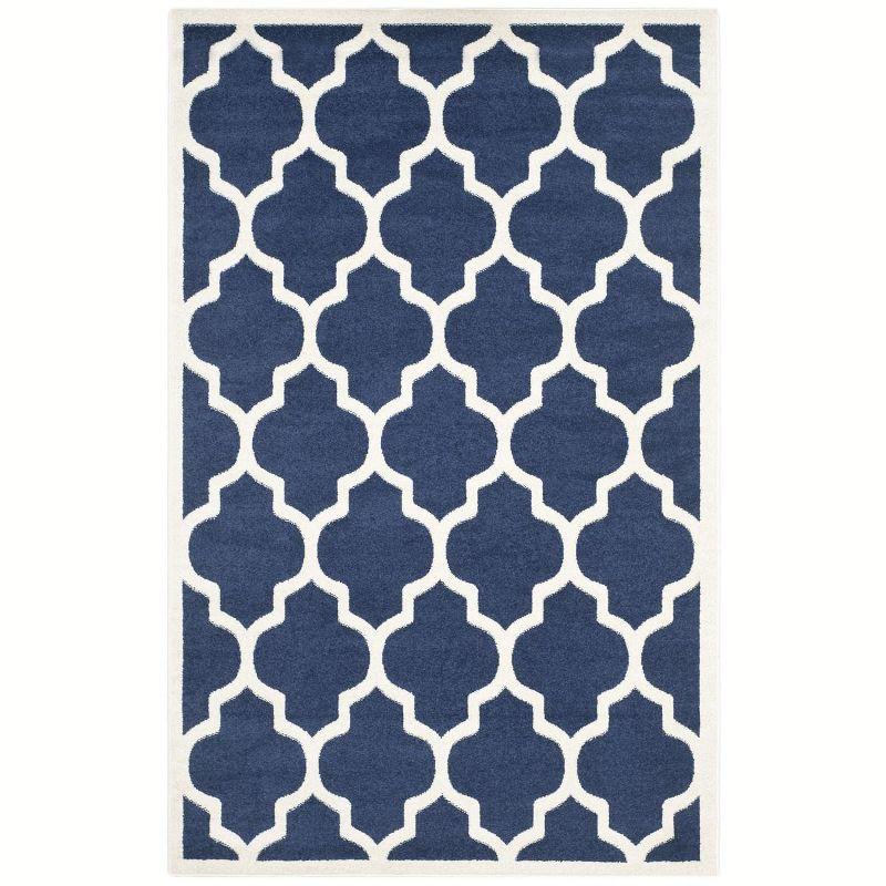 Amherst AMT420 Power Loomed Indoor Area Rug - Navy/Beige - 5'3"x8' - Safavieh
