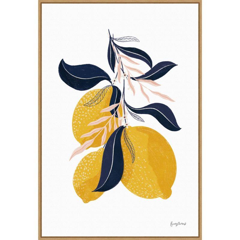 Lemons I Botanical Canvas Wall Art with Float Frame