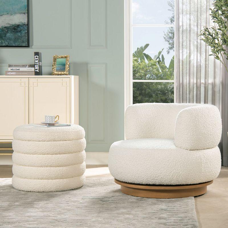 Jennifer Taylor Home Fuji 19 inch  Oversized Round Storage Ottoman