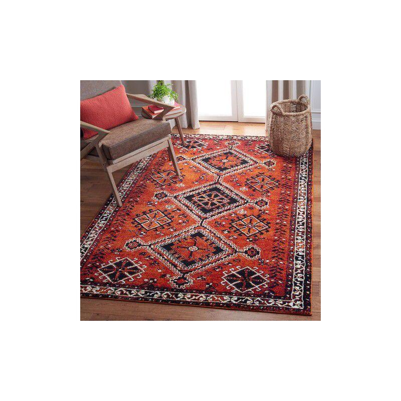 Vintage Hamadan VTH293 Power Loomed Indoor Accent Rug - Orange/Red - 2'7"x5' - Safavieh