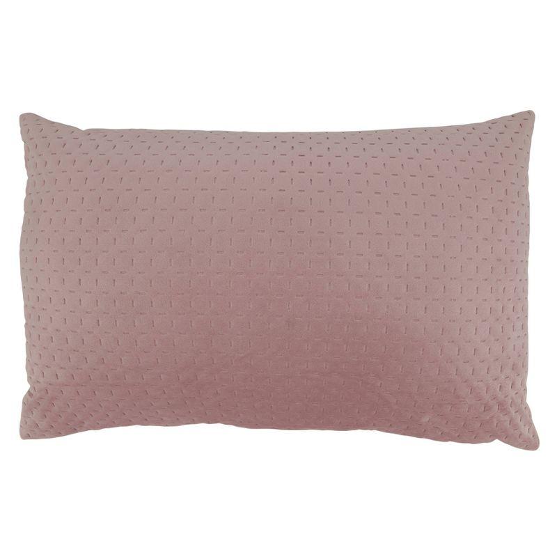 Blush Rectangular Pinsonic Velvet Throw Pillow