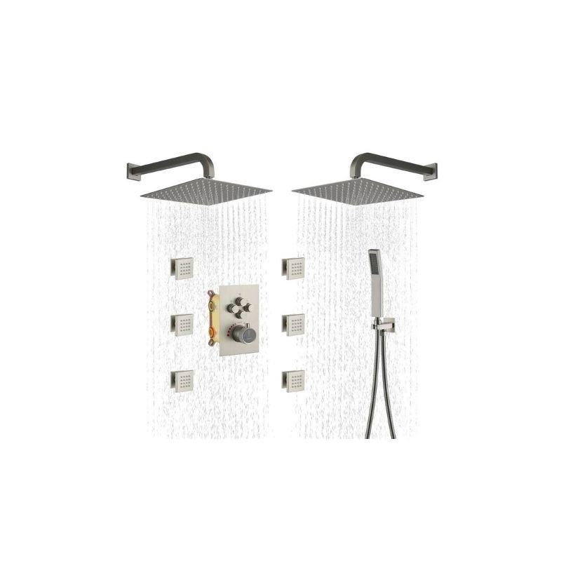 CASAINC Single Handle Thermostatic 4-function Shower Faucet Dual Showerhead