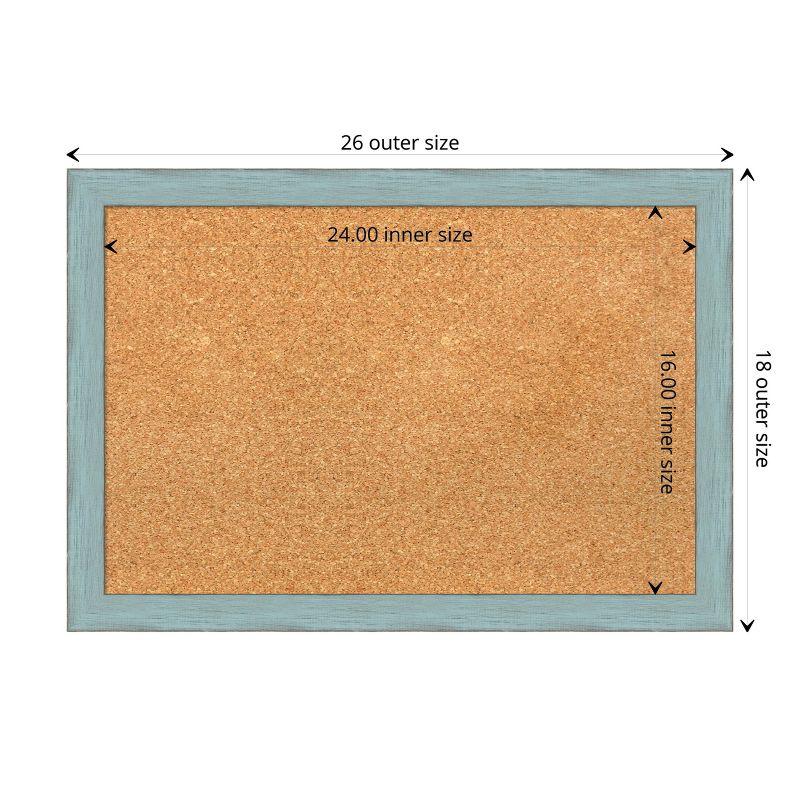 Amanti Art Natural Cork Board Wood Framed Sky Blue Rustic Bulletin Board 26 in. x 18 in.