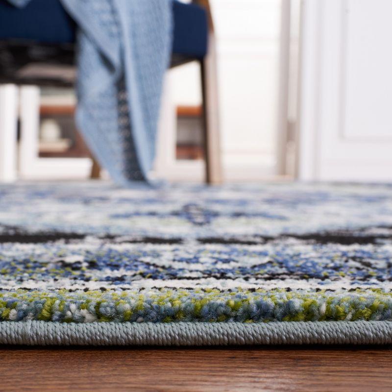 Vintage Hamadan VTH259 Power Loomed Area Rug - Blue/Light Green - 6'7"x6'7" - Safavieh.