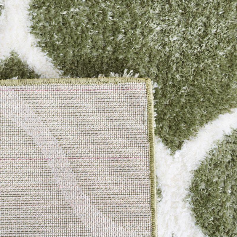 Tahoe Shag THO677 Power Loomed Indoor Runner Rug - Sage/White - 2'x9' - Safavieh