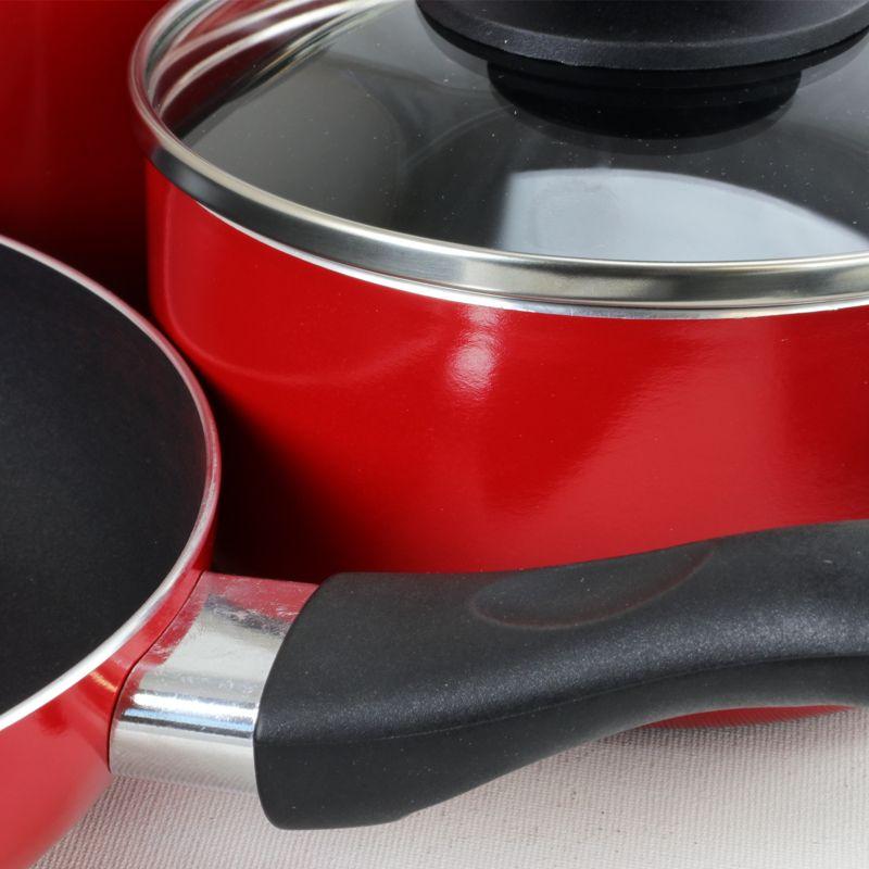 Gibson Home Palmer 8 Piece Cookware Set in Red