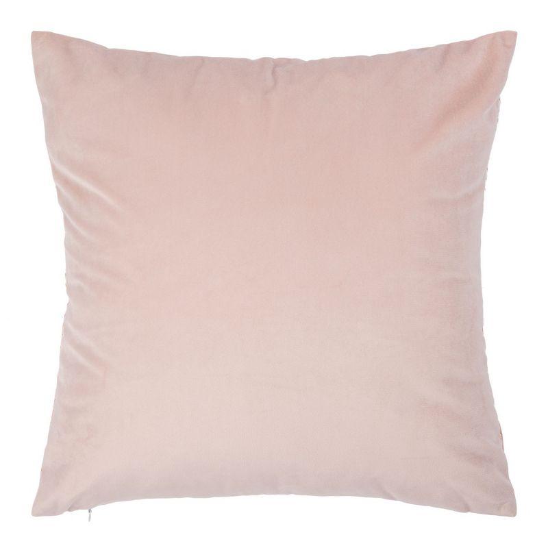 Art Deco Inspired Blush and Gold Square Pillow, 19"x19"