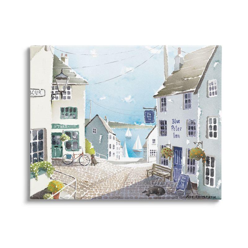 Stupell Industries Coastal Town Seaport Sailboats Canvas Wall Art