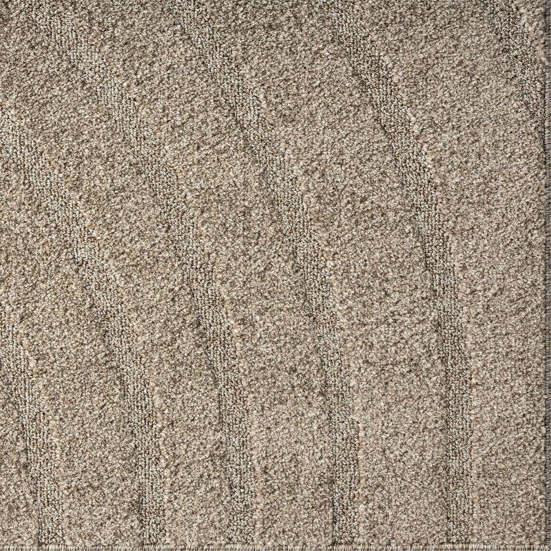 Taupe Geometric Wave 8' x 10' Synthetic Area Rug