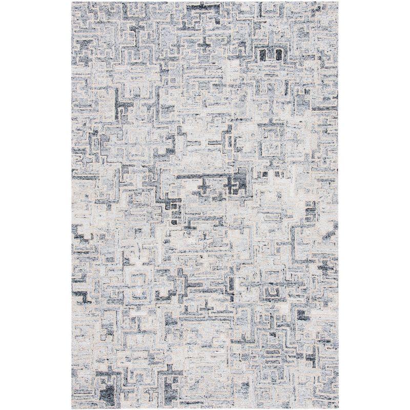 Abstract ABT142 Handmade Indoor Area Rug - Ivory/Black - 8'x10' - Safavieh