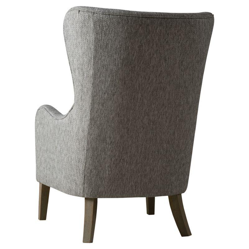 Aria Swoop Upholstered Wing Chair Gray - Madison Park: Comfortable Armchair, Polyester Fabric