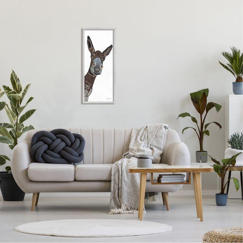 Stupell Industries " Donkey Peering Happily Casual Farm Animal Portrait " by Ashley Justice