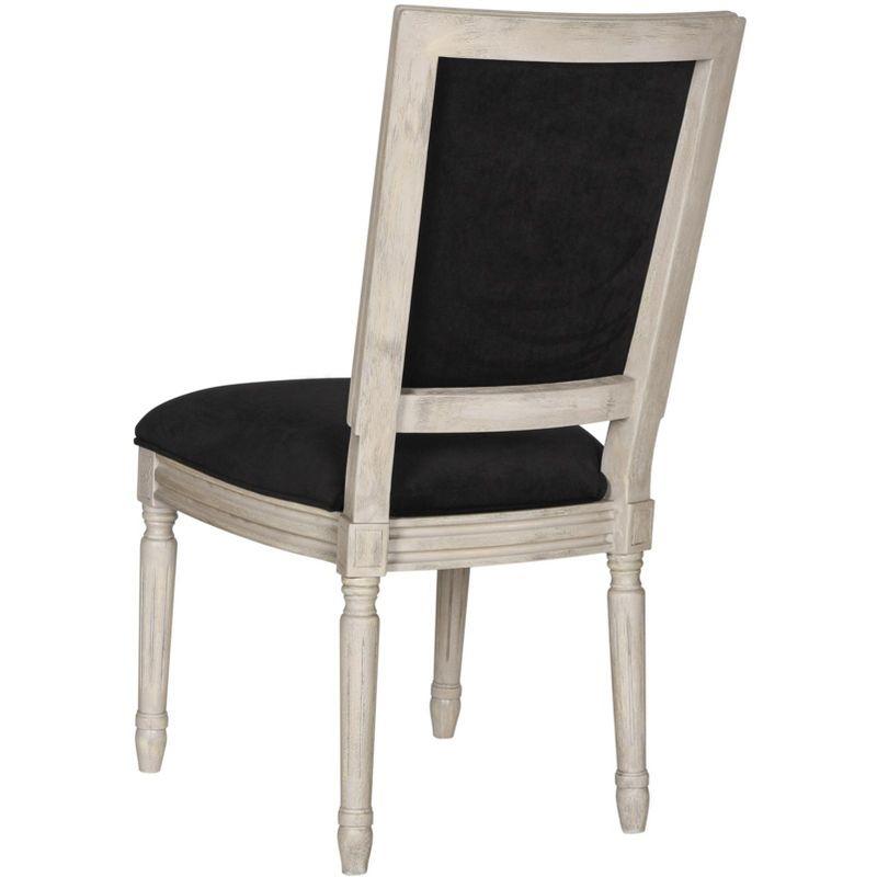 Buchanan 19" H French Brasserie Rectangle Side Chair (Set of 2) - FOX6229 - Black/Rustic Grey - Safavieh Couture