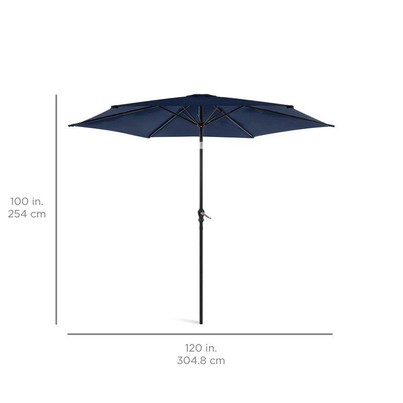 Best Choice Products 10ft Outdoor Steel Market Patio Umbrella w/ Crank, Tilt Push Button, 6 Ribs - Navy Blue
