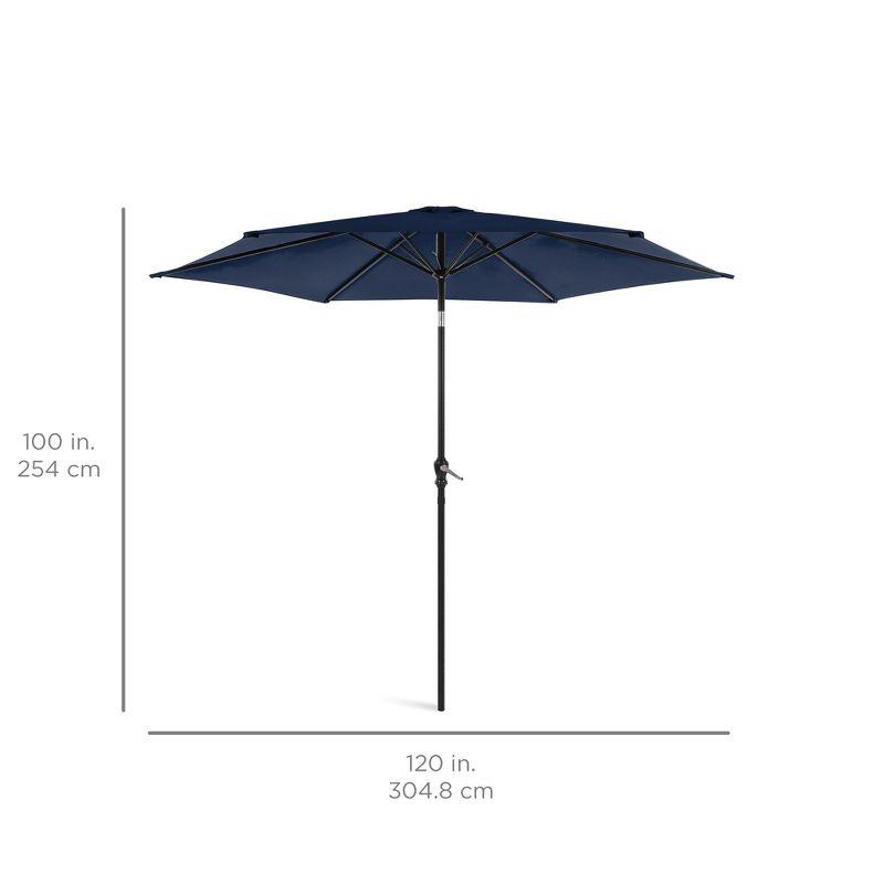 Best Choice Products 10ft Outdoor Steel Market Patio Umbrella w/ Crank, Tilt Push Button, 6 Ribs