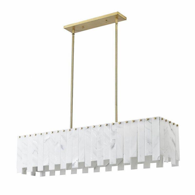 Viviana Contemporary 7-Light Linear Chandelier in Rubbed Brass