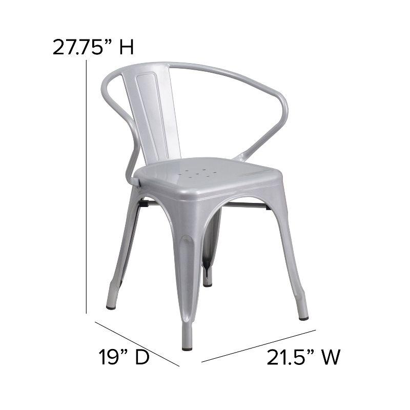 Flash Furniture Hucheson Metal Indoor-Outdoor Chair with Arms