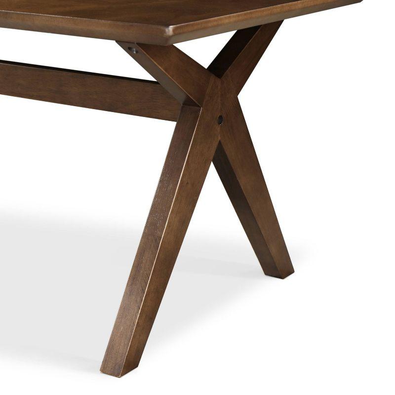 Lukas Wood Coffee Table Brown - Adore Decor: Mid Century Modern, Sculptural Intersecting Legs