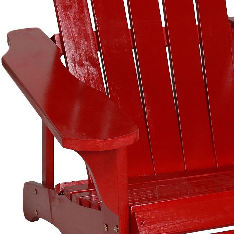 Sunnydaze Outdoor Coastal Bliss Painted Fir Wooden Lounge Backyard Patio Adirondack Chair - Red - 2pk