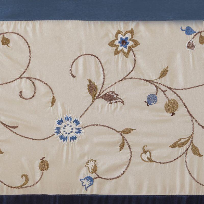 Serene Floral Embroidered 50'' W Window Valance