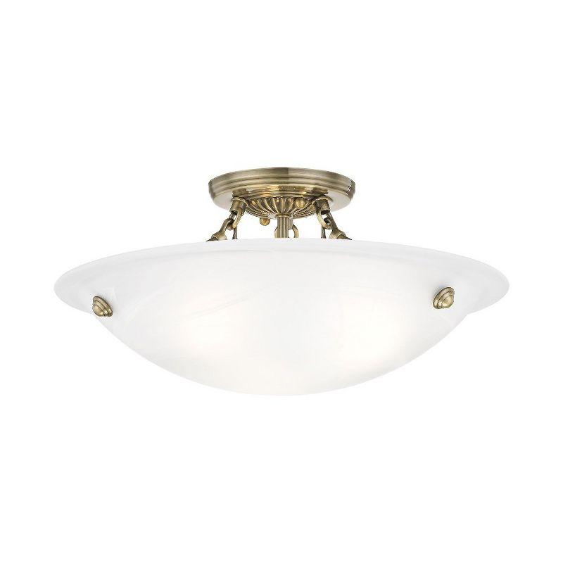 Livex Lighting Oasis 3 - Light Flush Mount in  Antique Brass