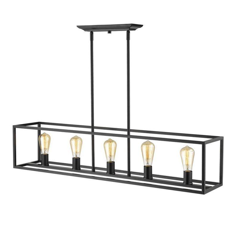 Golden Lighting Wesson 5-Light Linear Pendant in Matte Black