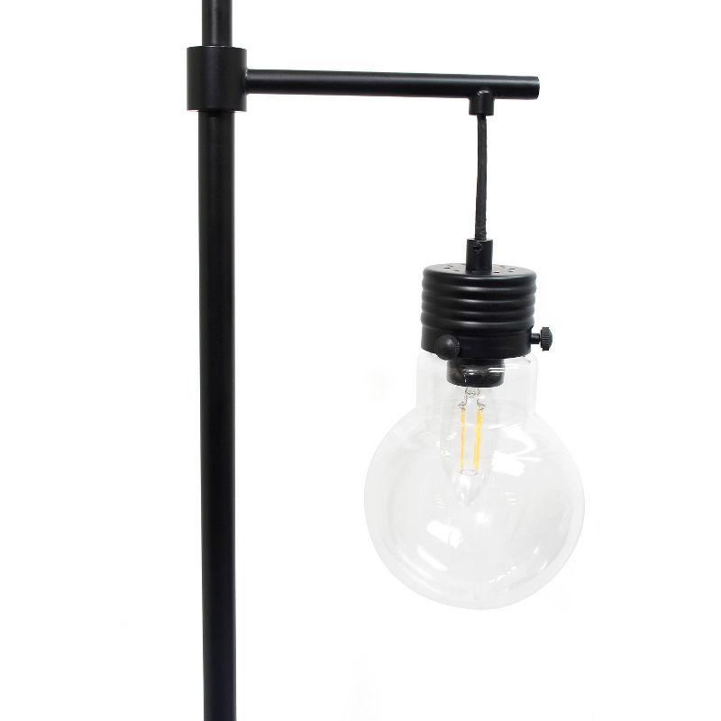 Beacon Floor Lamp with Glass Shade Black - Lalia Home: Modern Standing Light for Living Room, UL Listed, Metal Body